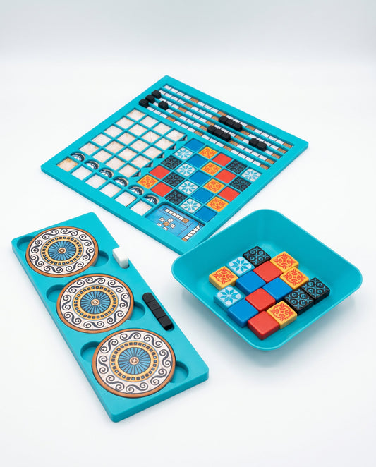 Set de bandejas turquesa para organizar el juego Azul